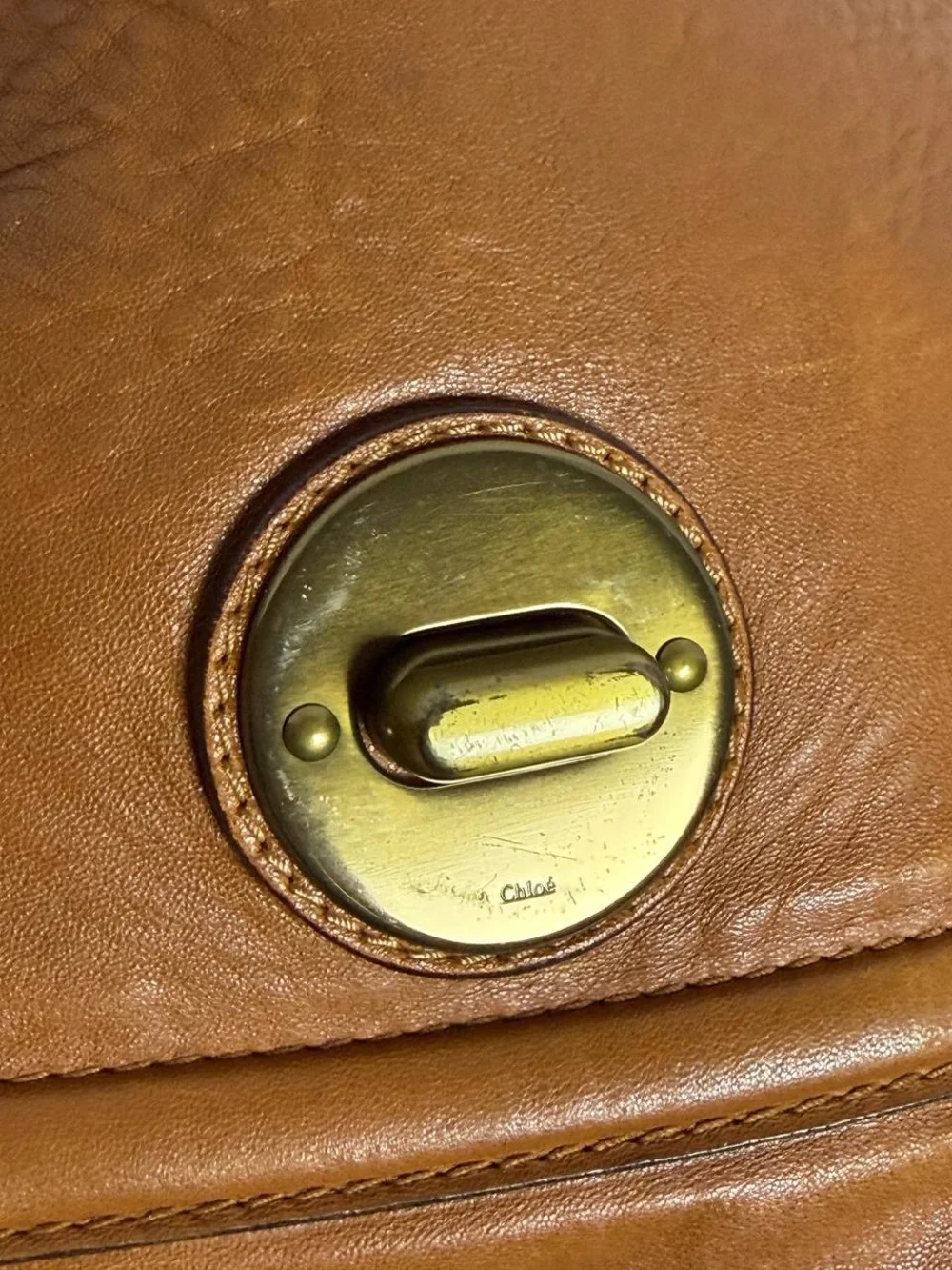 Chloe Ava East-West Brown Leather Hobo Satchel Bag